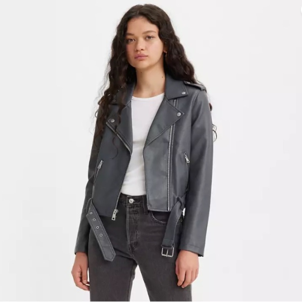 LEVI’S Belted Faux Leather Moto Jacket